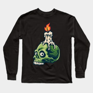 halloween character candle skull Long Sleeve T-Shirt